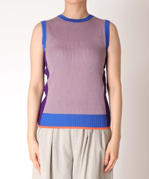 Cepica（セピカ）の「ノースリーブカラーニット（タンクトップ・レディース・パープル/ブルー・FREE）」の11枚目の写真