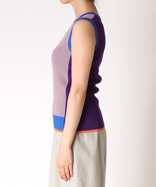 Cepica（セピカ）の「ノースリーブカラーニット（タンクトップ・レディース・パープル/ブルー・FREE）」の12枚目の写真