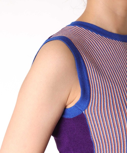 Cepica（セピカ）の「ノースリーブカラーニット（タンクトップ・レディース・パープル/ブルー・FREE）」の15枚目の写真