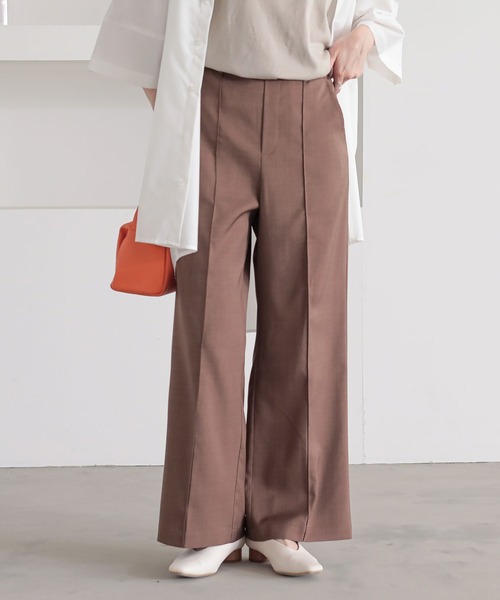 n'OrLABEL(ノアールレーベル)の「『リネンライクほんのりフレアパンツ』(その他パンツ・レディース・グレイッシュベージュ/ブラウン/ブラック/ライトブルー・1/2)」の3枚目の写真