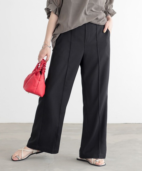 n'OrLABEL(ノアールレーベル)の「『リネンライクほんのりフレアパンツ』(その他パンツ・レディース・グレイッシュベージュ/ブラウン/ブラック/ライトブルー・1/2)」の2枚目の写真