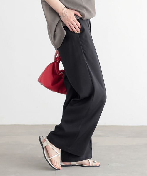 n'OrLABEL(ノアールレーベル)の「『リネンライクほんのりフレアパンツ』(その他パンツ・レディース・グレイッシュベージュ/ブラウン/ブラック/ライトブルー・1/2)」の8枚目の写真