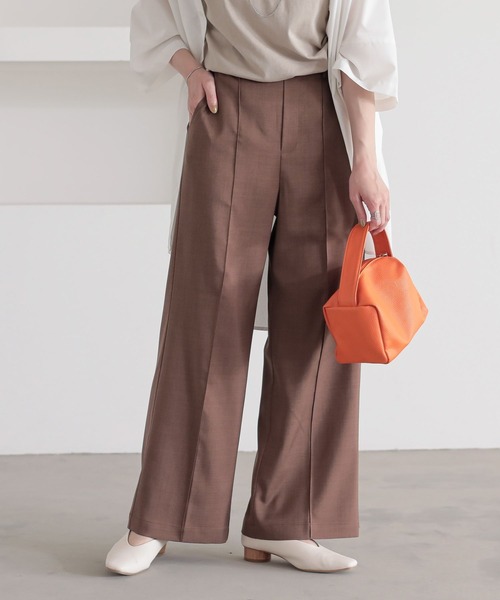 n'OrLABEL(ノアールレーベル)の「『リネンライクほんのりフレアパンツ』(その他パンツ・レディース・グレイッシュベージュ/ブラウン/ブラック/ライトブルー・1/2)」の10枚目の写真