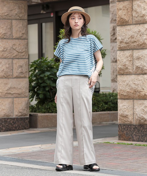 n'OrLABEL(ノアールレーベル)の「『リネンライクほんのりフレアパンツ』(その他パンツ・レディース・グレイッシュベージュ/ブラウン/ブラック/ライトブルー・1/2)」の19枚目の写真