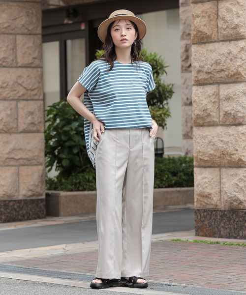 n'OrLABEL(ノアールレーベル)の「『リネンライクほんのりフレアパンツ』(その他パンツ・レディース・グレイッシュベージュ/ブラウン/ブラック/ライトブルー・1/2)」の20枚目の写真