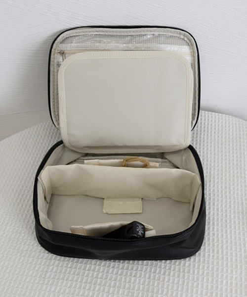 セール】メイクポーチ 大容量 仕切りコスメポーチ（ポーチ