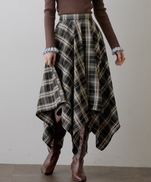 VIOLETTA | チェック柄ハンカチーフヘムスカート(スカート)