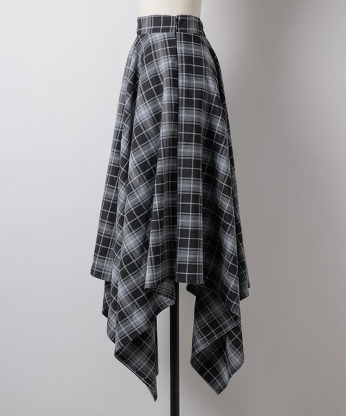 [tricot CdG] ハンカチーフヘムスカート セール】チェック柄ハンカチーフヘムスカート（スカート）｜VIOLETTA