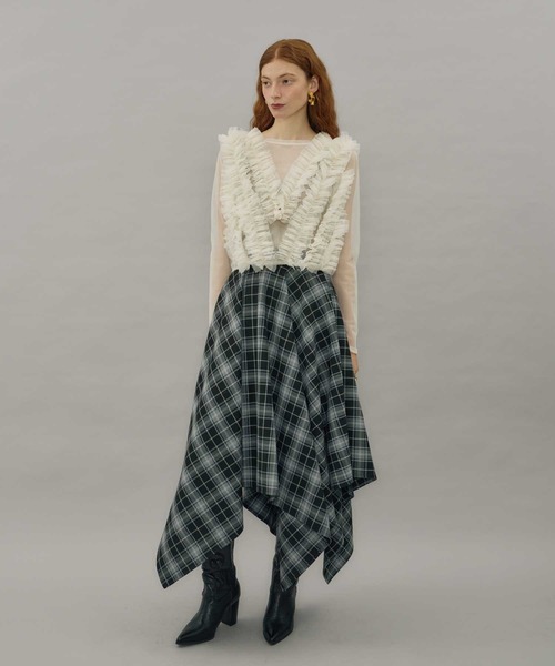 NO.S PROJECT ハンカチーフヘムスカート ネイビー Sサイズ ハンカチヘムスカート(ロングスカート)｜スカート｜SNIDEL