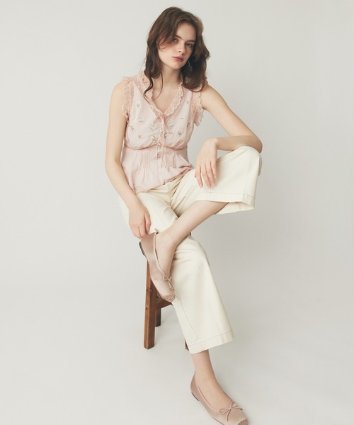 ME COUTURE（ミークチュール）の「フルール刺繍レースmixブラウス（シャツ/ブラウス・レディース・アイボリー/ピンク・FREE）」の14枚目の写真