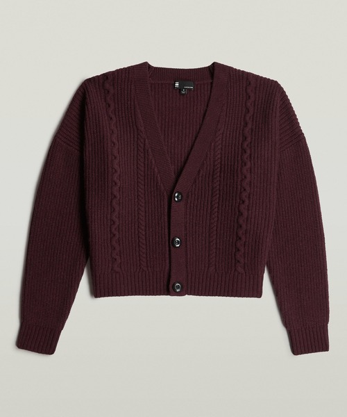 G-STAR（ジースター）の「CABLE CROPPED CARDI KNIT/ケーブル編みクロップドニットセーターカーディガン（カーディガン/ボレロ・レディース・パープル系その他/グレー・X-SMALL/SMALL/MEDIUM）」の5枚目の写真