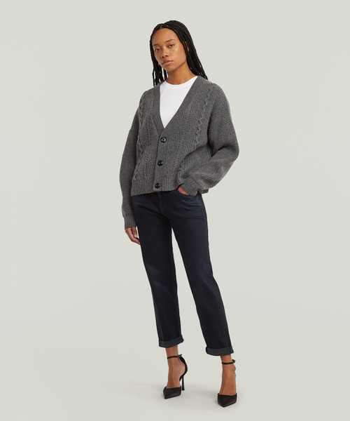 G-STAR（ジースター）の「CABLE CROPPED CARDI KNIT/ケーブル編みクロップドニットセーターカーディガン（カーディガン/ボレロ・レディース・パープル系その他/グレー・X-SMALL/SMALL/MEDIUM）」の9枚目の写真