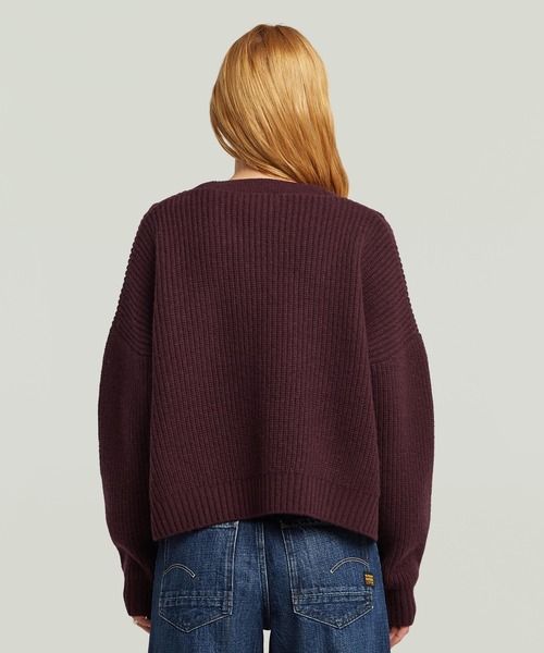 G-STAR（ジースター）の「CABLE CROPPED CARDI KNIT/ケーブル編みクロップドニットセーターカーディガン（カーディガン/ボレロ・レディース・パープル系その他/グレー・X-SMALL/SMALL/MEDIUM）」の13枚目の写真