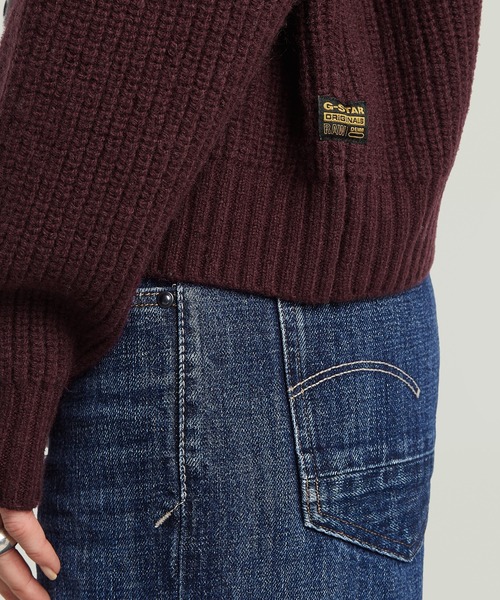 G-STAR（ジースター）の「CABLE CROPPED CARDI KNIT/ケーブル編みクロップドニットセーターカーディガン（カーディガン/ボレロ・レディース・パープル系その他/グレー・X-SMALL/SMALL/MEDIUM）」の4枚目の写真