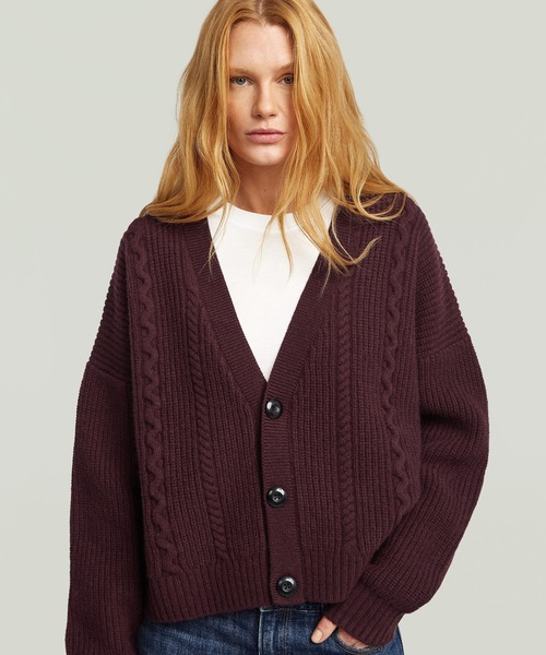 G-STAR（ジースター）の「CABLE CROPPED CARDI KNIT/ケーブル編みクロップドニットセーターカーディガン（カーディガン/ボレロ・レディース・パープル系その他/グレー・X-SMALL/SMALL/MEDIUM）」の14枚目の写真
