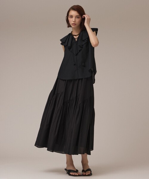GRACE CONTINENTAL(グレースコンチネンタル)の「コットンシルクカフタントップ(シャツ/ブラウス・レディース・ブラック/ブラウン・38/36)」の11枚目の写真