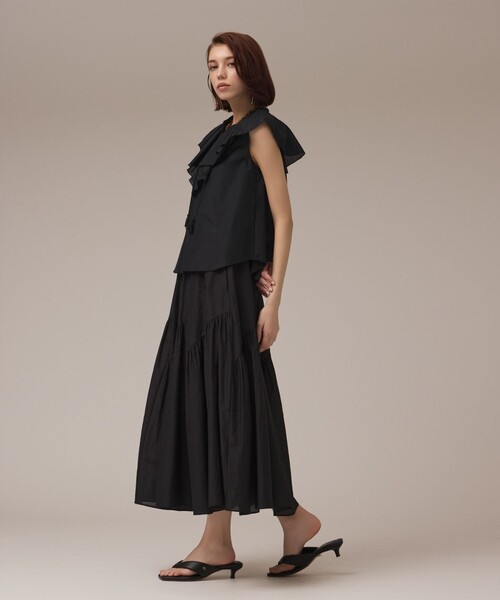 GRACE CONTINENTAL(グレースコンチネンタル)の「コットンシルクカフタントップ(シャツ/ブラウス・レディース・ブラック/ブラウン・38/36)」の12枚目の写真