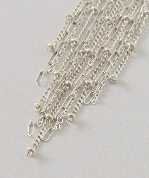 SAMH by LILAS】 チェーンフリンジ7cmピアス SV(両耳)（ピアス