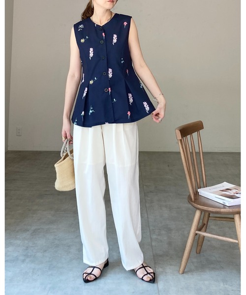⭐︎komomo⭐︎美品！Ballsey ホワイト ノースリーブベスト 楽天市場】ニットベスト ベスト ジレ レディース かぎ編み V