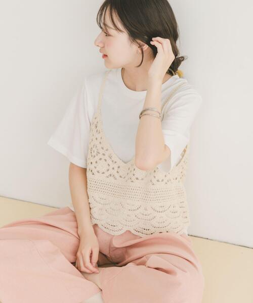 ITEMS URBANRESEARCH（アイテムズ アーバンリサーチ）の「ニットビスチェTシャツセット（Tシャツ/カットソー・レディース・ブラック/ライトベージュ・FREE）」の3枚目の写真