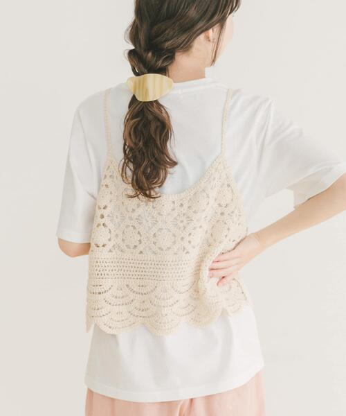 ITEMS URBANRESEARCH（アイテムズ アーバンリサーチ）の「ニットビスチェTシャツセット（Tシャツ/カットソー・レディース・ブラック/ライトベージュ・FREE）」の6枚目の写真