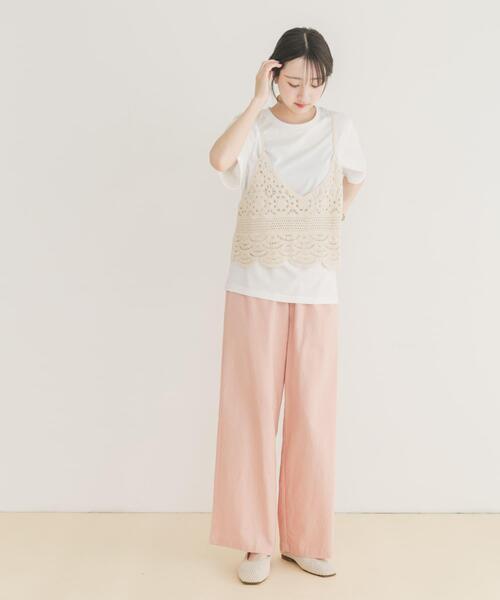 ITEMS URBANRESEARCH（アイテムズ アーバンリサーチ）の「ニットビスチェTシャツセット（Tシャツ/カットソー・レディース・ブラック/ライトベージュ・FREE）」の8枚目の写真