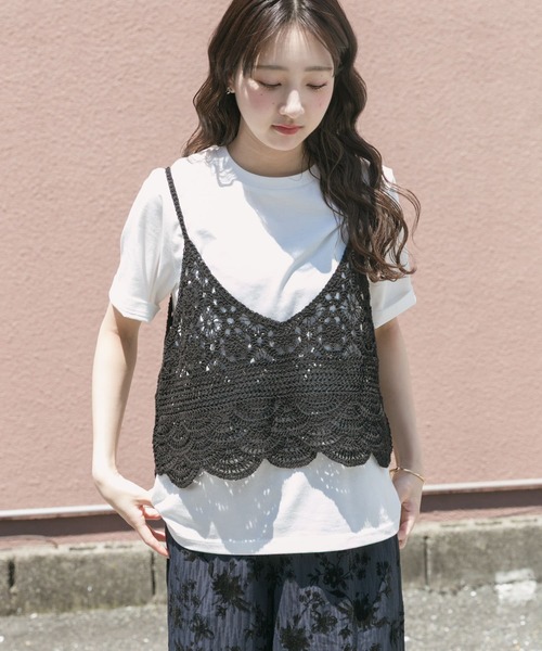 URBAN RESEARCH ITEMS / アーバンリサーチ アイテムズ ニットビスチェTシャツセット ニットビスチェTシャツセット（Tシャツ/カットソー）｜ITEMS