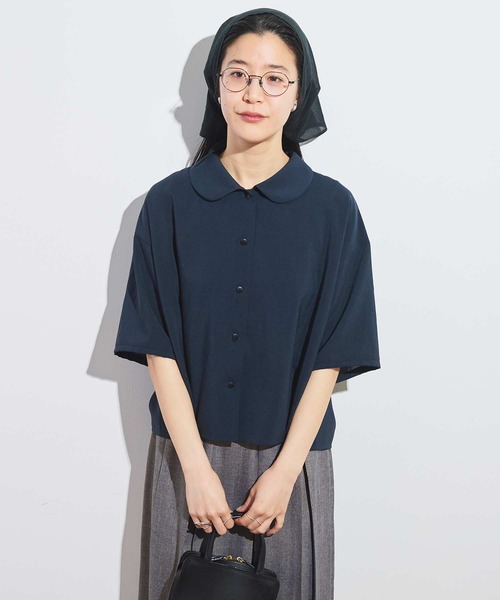 fig London(フィグロンドン)の「●round collar shirt(シャツ/ブラウス・レディース・ホワイト/ネイビー/サックスブルー/グレー・FREE)」の18枚目の写真