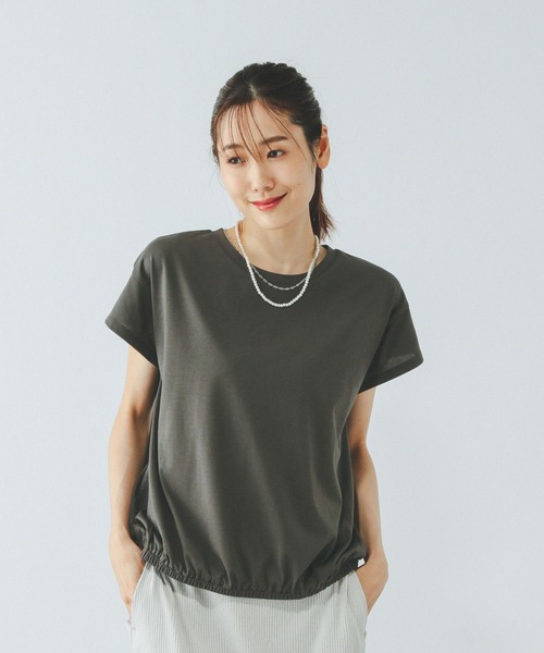 GLOBAL WORK（グローバルワーク）の「フローズンTコクーンプルオーバー/575665（Tシャツ/カットソー・レディース・ダークグレー/ホワイト×ブラック/ブラウン系その他・LARGE/MEDIUM）」の8枚目の写真