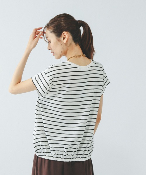 GLOBAL WORK（グローバルワーク）の「フローズンTコクーンプルオーバー/575665（Tシャツ/カットソー・レディース・ダークグレー/ホワイト×ブラック/ブラウン系その他・LARGE/MEDIUM）」の21枚目の写真