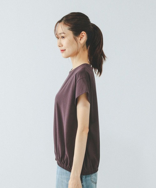 GLOBAL WORK（グローバルワーク）の「フローズンTコクーンプルオーバー/575665（Tシャツ/カットソー・レディース・ダークグレー/ホワイト×ブラック/ブラウン系その他・LARGE/MEDIUM）」の19枚目の写真