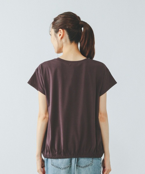 GLOBAL WORK（グローバルワーク）の「フローズンTコクーンプルオーバー/575665（Tシャツ/カットソー・レディース・ダークグレー/ホワイト×ブラック/ブラウン系その他・LARGE/MEDIUM）」の18枚目の写真