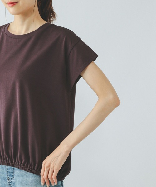 GLOBAL WORK（グローバルワーク）の「フローズンTコクーンプルオーバー/575665（Tシャツ/カットソー・レディース・ダークグレー/ホワイト×ブラック/ブラウン系その他・LARGE/MEDIUM）」の15枚目の写真