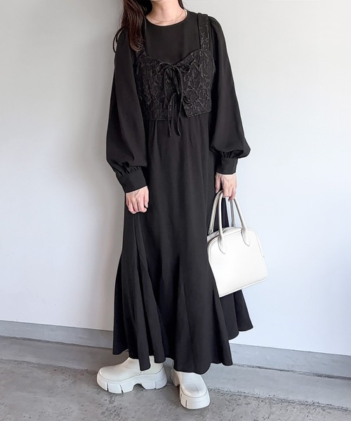 パフスリーブスウェットワンピース SLY（スライ）の「PUFF SLEEVE SW MINI OP パフスリーブ