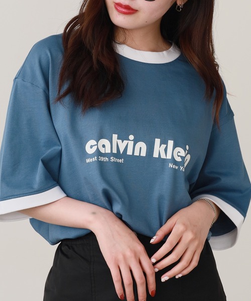 【カルバンクライン】Tシャツ Calvin Klein/カルバンクライン SS RETRO LOGO RINGER 16S RLXD