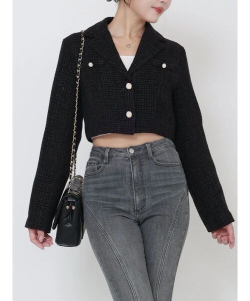 EATME(イートミー)の「【SETUP】ツイード テーラードジャケット(テーラードジャケット・レディース・オレンジ/グレー/アイボリー/ブラック・FREE)」の1枚目の写真