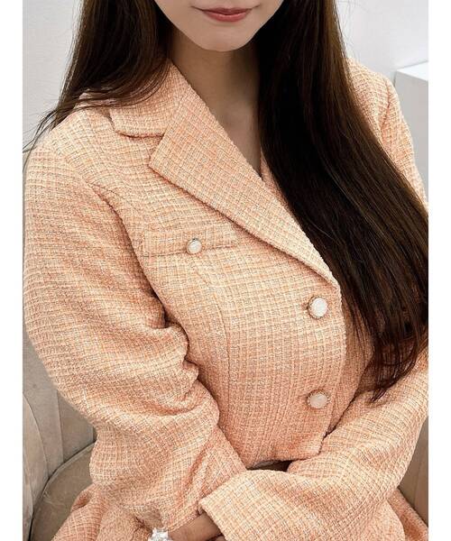 EATME(イートミー)の「【SETUP】ツイード テーラードジャケット(テーラードジャケット・レディース・オレンジ/グレー/アイボリー/ブラック・FREE)」の14枚目の写真