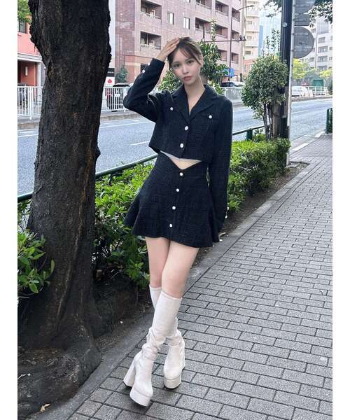 EATME(イートミー)の「【SETUP】ツイード テーラードジャケット(テーラードジャケット・レディース・オレンジ/グレー/アイボリー/ブラック・FREE)」の12枚目の写真