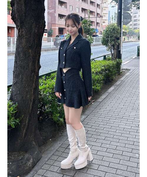 EATME(イートミー)の「【SETUP】ツイード テーラードジャケット(テーラードジャケット・レディース・オレンジ/グレー/アイボリー/ブラック・FREE)」の11枚目の写真