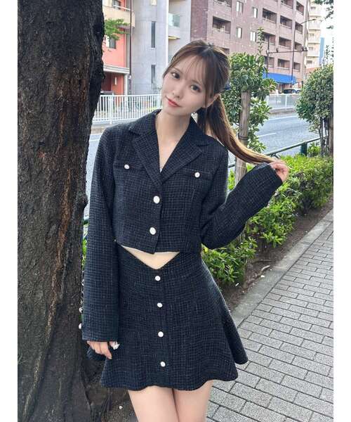 EATME(イートミー)の「【SETUP】ツイード テーラードジャケット(テーラードジャケット・レディース・オレンジ/グレー/アイボリー/ブラック・FREE)」の9枚目の写真