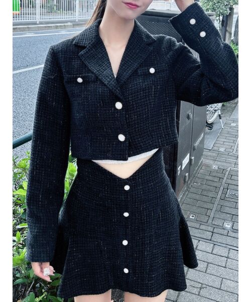 EATME(イートミー)の「【SETUP】ツイード テーラードジャケット(テーラードジャケット・レディース・オレンジ/グレー/アイボリー/ブラック・FREE)」の8枚目の写真