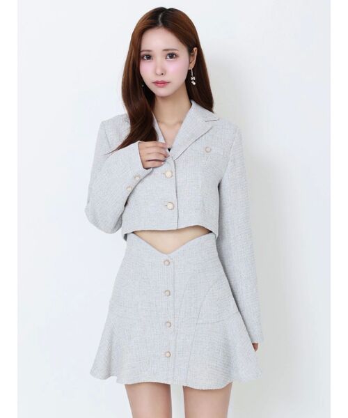 EATME(イートミー)の「【SETUP】ツイード テーラードジャケット(テーラードジャケット・レディース・オレンジ/グレー/アイボリー/ブラック・FREE)」の7枚目の写真