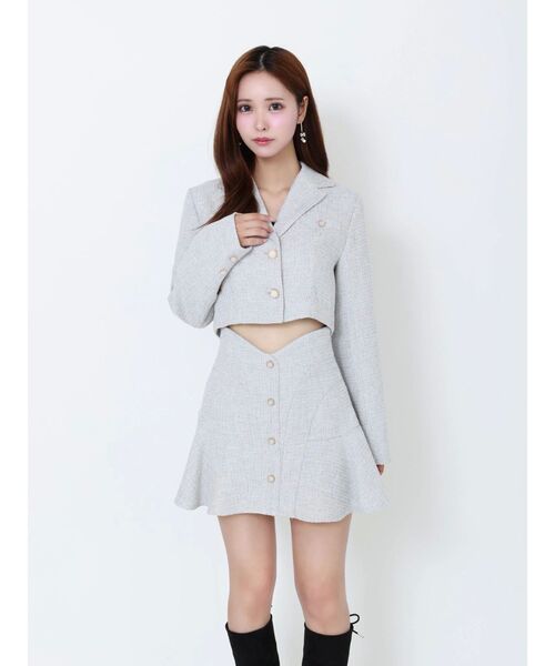 EATME(イートミー)の「【SETUP】ツイード テーラードジャケット(テーラードジャケット・レディース・オレンジ/グレー/アイボリー/ブラック・FREE)」の6枚目の写真