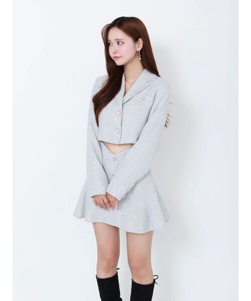 EATME(イートミー)の「【SETUP】ツイード テーラードジャケット(テーラードジャケット・レディース・オレンジ/グレー/アイボリー/ブラック・FREE)」の5枚目の写真