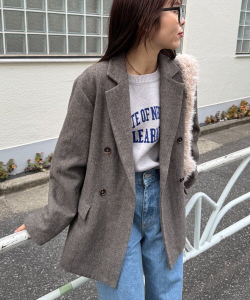 セール】ツィードオーバージャケット（テーラードジャケット