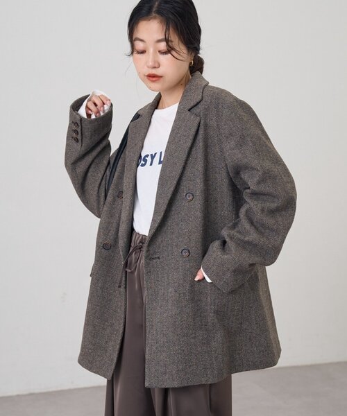 セール】ツィードオーバージャケット（テーラードジャケット