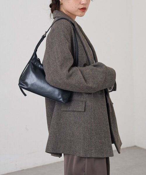 CIAOPANIC TYPY（チャオパニックティピー）の「ツィードオーバージャケット（テーラードジャケット・レディース・ダークブラウン/キャメル・ONE SIZE）」の7枚目の写真