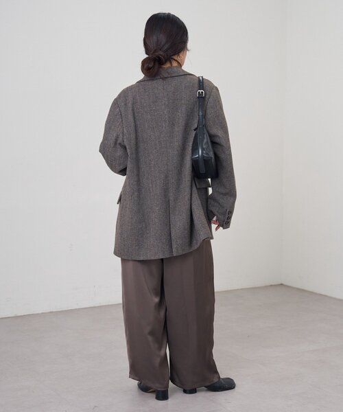 CIAOPANIC TYPY（チャオパニックティピー）の「ツィードオーバージャケット（テーラードジャケット・レディース・ダークブラウン/キャメル・ONE SIZE）」の11枚目の写真