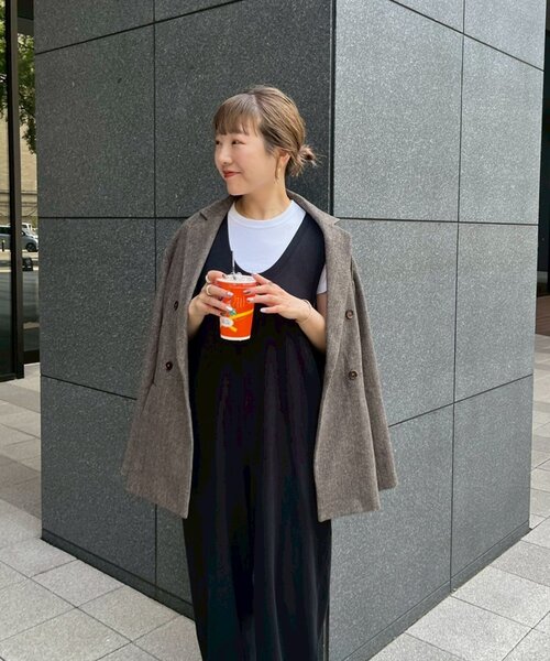 CIAOPANIC TYPY（チャオパニックティピー）の「ツィードオーバージャケット（テーラードジャケット・レディース・ダークブラウン/キャメル・ONE SIZE）」の20枚目の写真