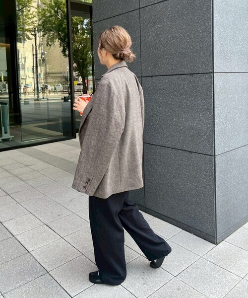 CIAOPANIC TYPY（チャオパニックティピー）の「ツィードオーバージャケット（テーラードジャケット・レディース・ダークブラウン/キャメル・ONE SIZE）」の21枚目の写真